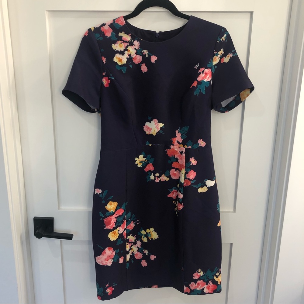 Purple and Floral Black Halo Dress